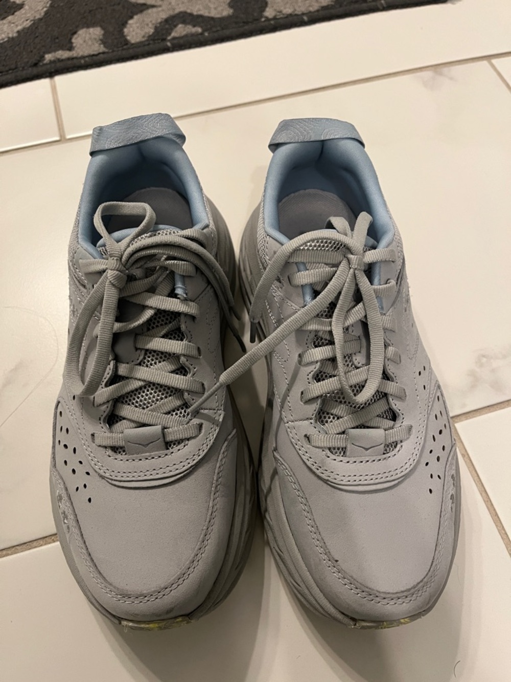Hoka One One UBondi L BP Women's Sneakers Gray with Light Blue Accents